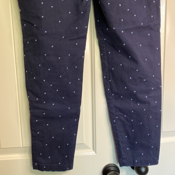 Boden Rachel Spot Chino NAVY WITH BLUE POLKA DOTS Trousers Sz 8 - Picture 12 of 15